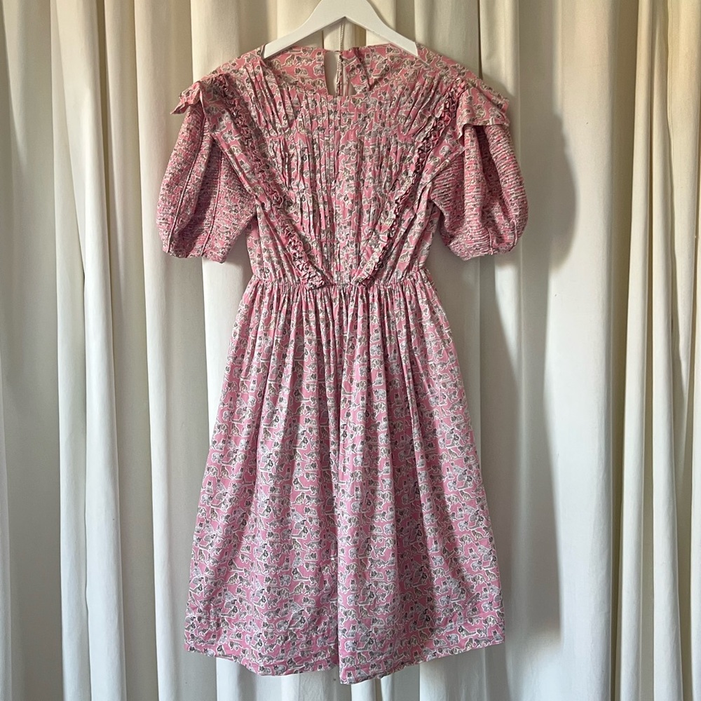 Designer Pink Cat Print Dress S